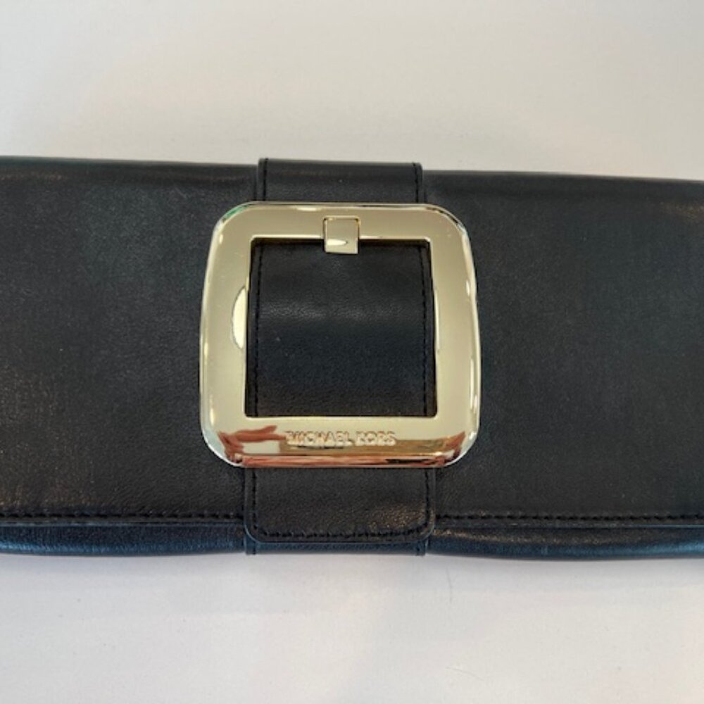 Michael Kors Black clutch with gold acent